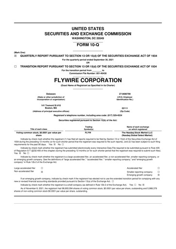Vorschaubild Flywire 10-Q Quartalsbericht 2021 