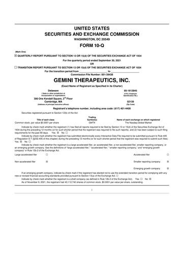 Miniature Disc Medicine 10-Q Rapport trimestriel 2021 