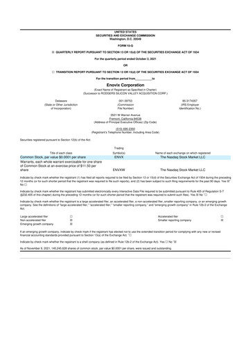 Thumbnail Enovix 10-Q Quarterly Report FY2021 
