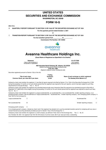 Thumbnail Aveanna Healthcare 10-Q Quarterly Report FY2021 