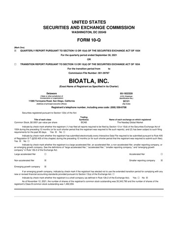 Thumbnail BioAtla 10-Q Quarterly Report FY2021 
