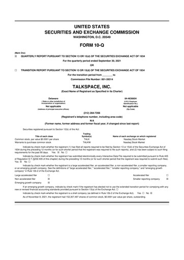 Thumbnail Talkspace 10-Q Quarterly Report FY2021 