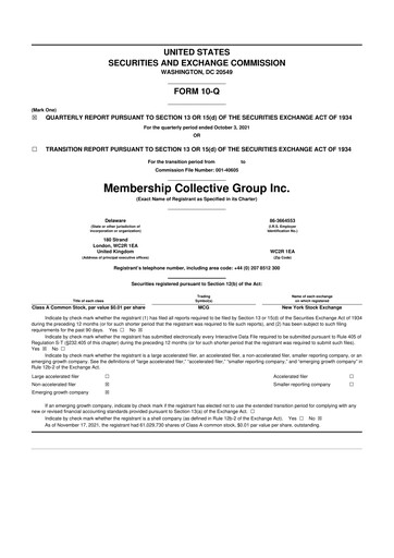 Vorschaubild Soho House & Co 10-Q Quartalsbericht 2021 