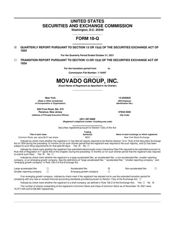 Thumbnail Movado Group 10-Q Quarterly Report FY2022 