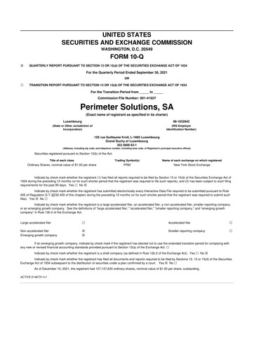 Thumbnail Perimeter Solutions 10-Q Quarterly Report FY2021 
