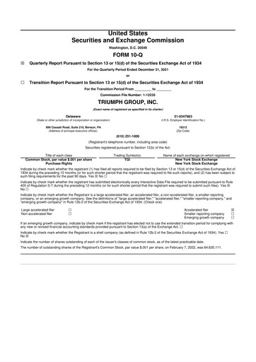 Thumbnail Triumph Group
 10-Q Quarterly Report FY2022 