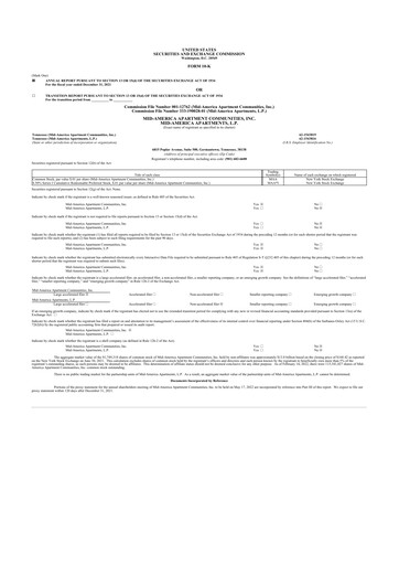 Thumbnail Mid-America Apartment Communities 10-K Annual Report 2021