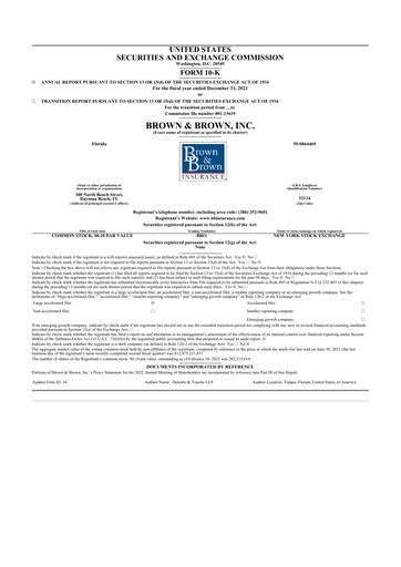 Thumbnail Brown & Brown
 10-K Annual Report 