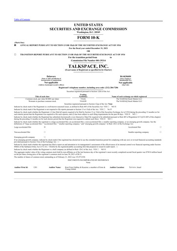 Thumbnail Talkspace 10-K Annual Report 2021