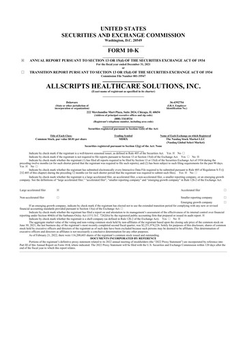 Thumbnail Veradigm 10-K Annual Report 2021