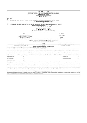 Thumbnail Vaxcyte
 10-K Annual Report 2021