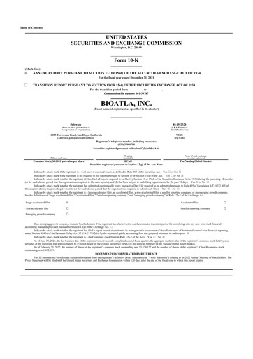 Thumbnail BioAtla 10-K Annual Report 2021