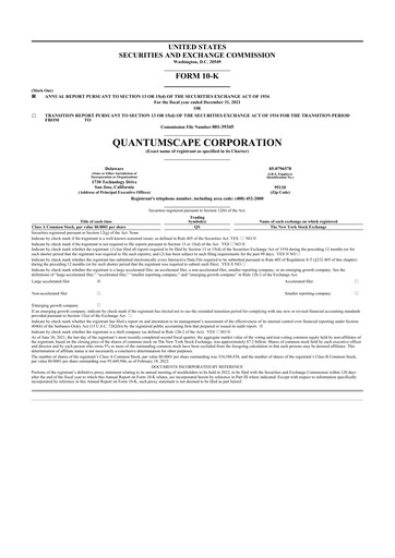 Thumbnail QuantumScape 10-K Annual Report 2021