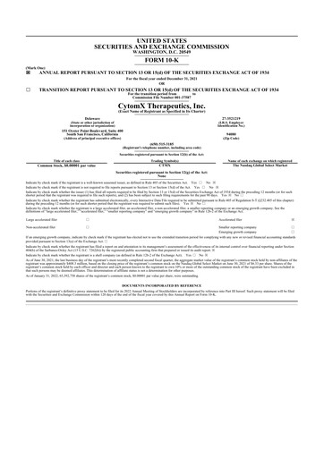 Thumbnail CytomX Therapeutics
 10-K Annual Report 2021