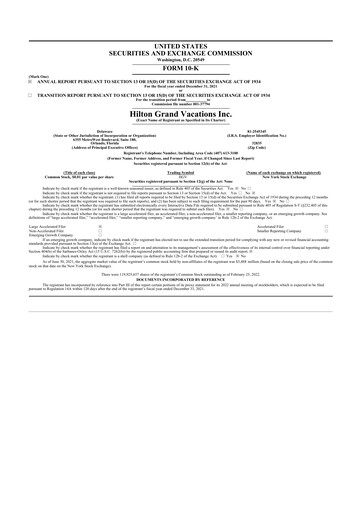 Thumbnail Hilton Grand Vacations
 10-K Annual Report 2021