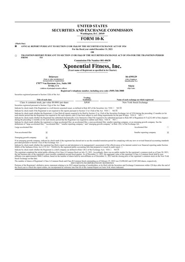 Thumbnail Xponential Fitness 10-K Annual Report 2021