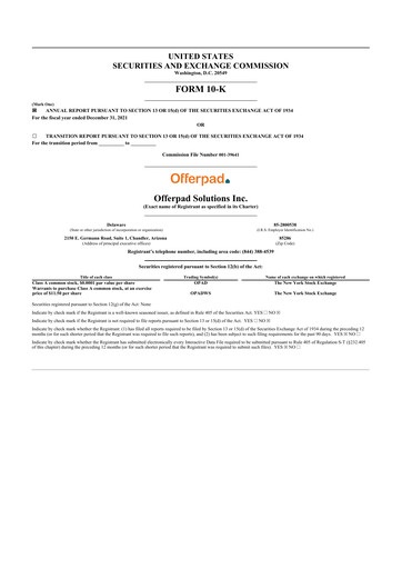 Vorschaubild Offerpad 10-K Jahresbericht 2021