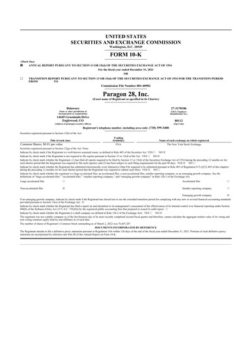 Thumbnail Paragon 28 10-K Annual Report 2021