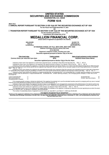 Thumbnail Medallion Financial Corp. 10-K Annual Report 2021