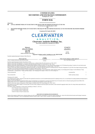 Thumbnail Clearwater Analytics 10-K Annual Report 2021