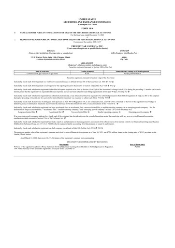 Thumbnail FreightCar America
 10-K Annual Report 2021