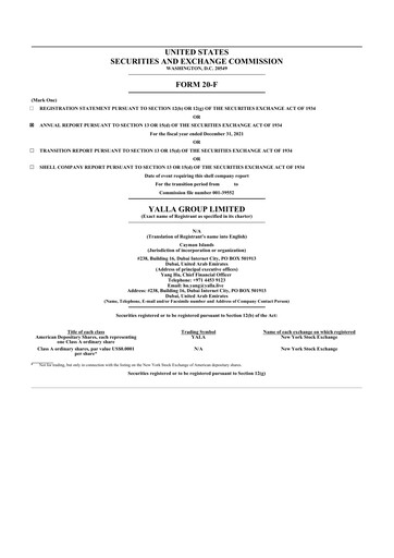 Thumbnail Yalla Group 20-F Annual Report 2021