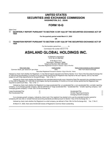 Thumbnail Ashland 10-Q Quarterly Report FY2022 