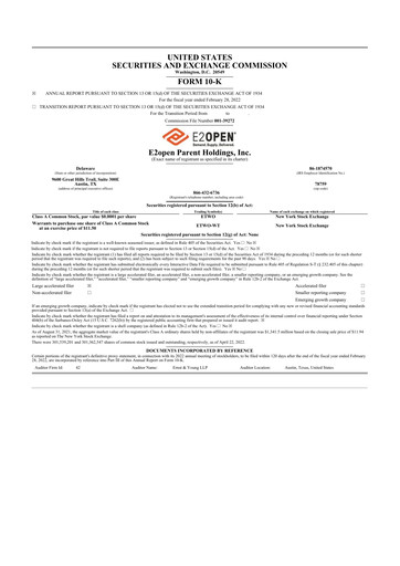 Miniature e2open 10-K Rapport annuel 2022