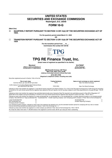 Miniature TPG Real Estate Finance Trust
 10-Q Rapport trimestriel 2022 