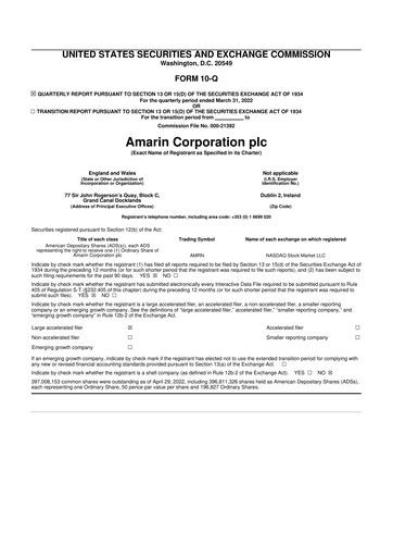 Thumbnail Amarin Corporation
 10-Q Quarterly Report FY2022 