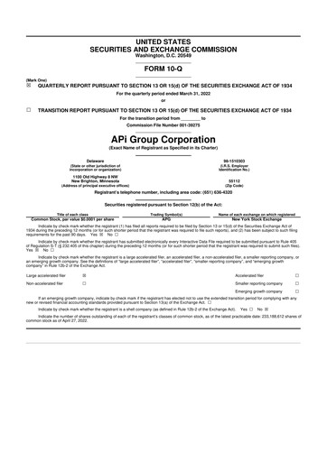 Thumbnail APi Group 10-Q Quarterly Report FY2022 