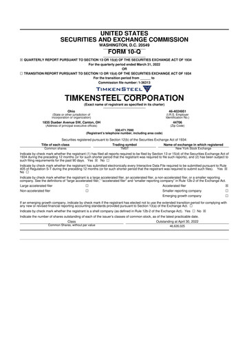 Thumbnail Metallus 10-Q Quarterly Report FY2022 