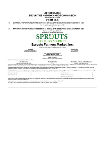 Thumbnail Sprouts Farmers Market 10-Q Quarterly Report FY2022 