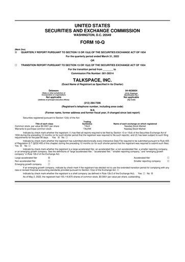 Thumbnail Talkspace 10-Q Quarterly Report FY2022 