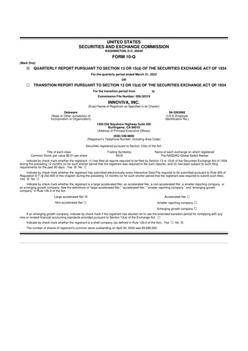 Thumbnail Innoviva 10-Q Quarterly Report FY2022 