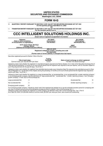 Thumbnail CCC Intelligent Solutions 10-Q Quarterly Report FY2022 
