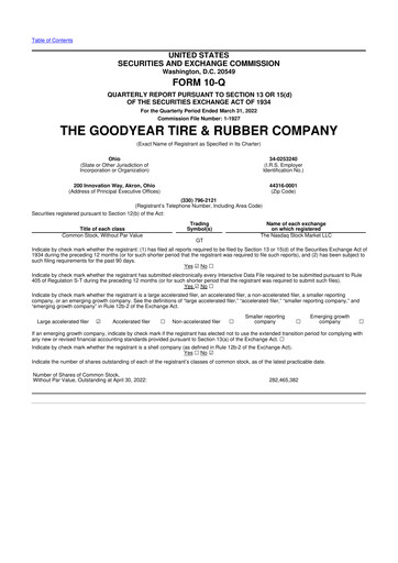 Thumbnail Goodyear 10-Q Quarterly Report FY2022 