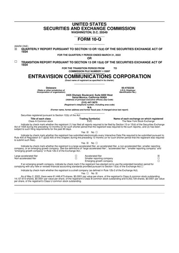 Thumbnail Entravision Communications
 10-Q Quarterly Report FY2022 