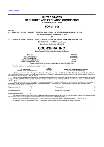 Vorschaubild Coursera 10-Q Quartalsbericht 2022 