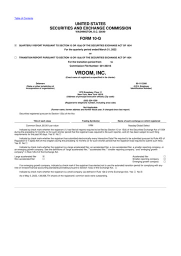 Thumbnail Vroom 10-Q Quarterly Report FY2022 