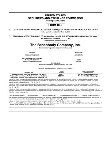 Thumbnail The Beachbody Company 10-Q Quarterly Report FY2022 