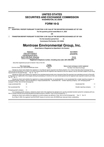 Miniature Montrose Environmental 10-Q Rapport trimestriel 2022 