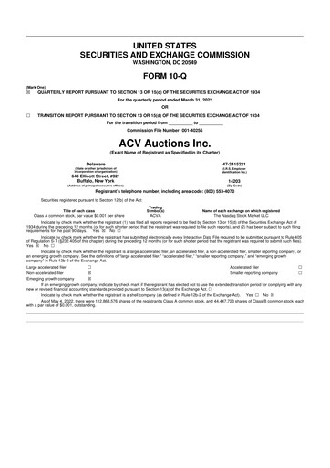 Thumbnail ACV Auctions 10-Q Quarterly Report FY2022 