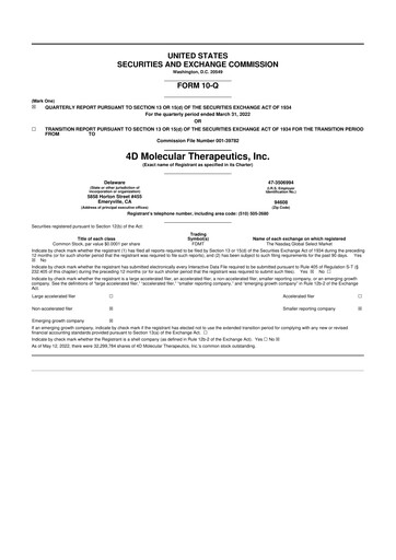 Thumbnail 4D Molecular Therapeutics 10-Q Quarterly Report FY2022 