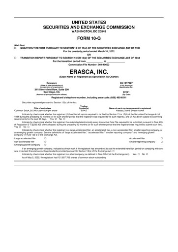 Thumbnail Erasca 10-Q Quarterly Report FY2022 