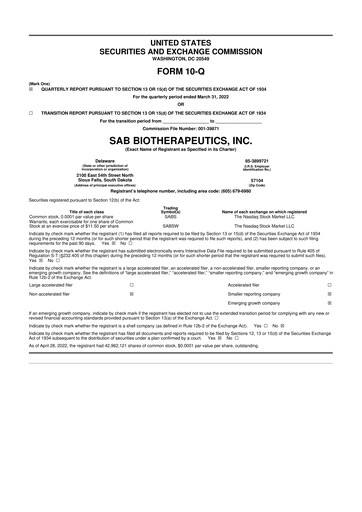 Thumbnail SAB Biotherapeutics 10-Q Quarterly Report FY2022 