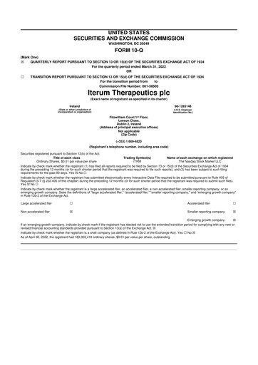 Thumbnail Iterum Therapeutics 10-Q Quarterly Report FY2022 