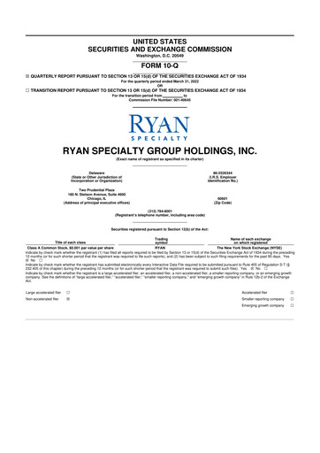 Thumbnail Ryan Specialty 10-Q Quarterly Report FY2022 