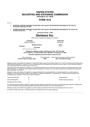Thumbnail Genesco
 10-Q Quarterly Report FY2023 