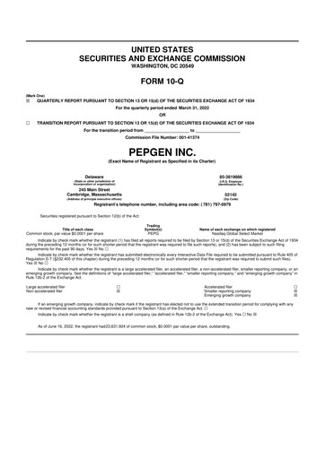 Thumbnail PepGen 10-Q Quarterly Report FY2022 